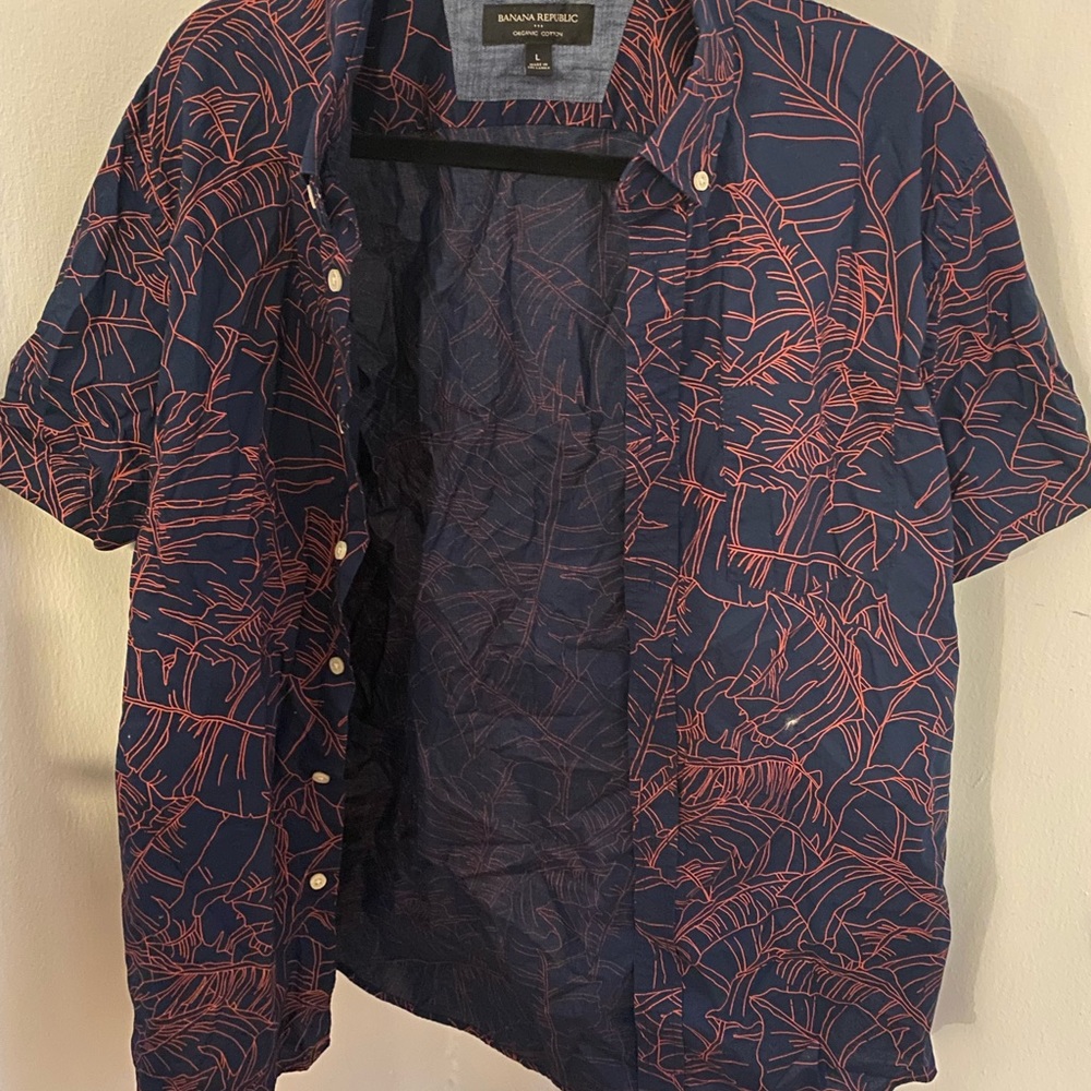 Banana republic short sleeve button up cotton shirt